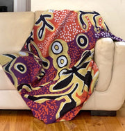 Cotton Throw featuring Yam and Bush Tomato Dreaming by Paddy Stewart