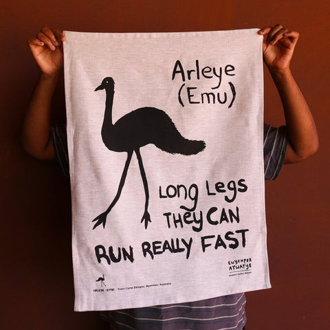 Arleye (emu) Tea Towel By Tangentyere Artists