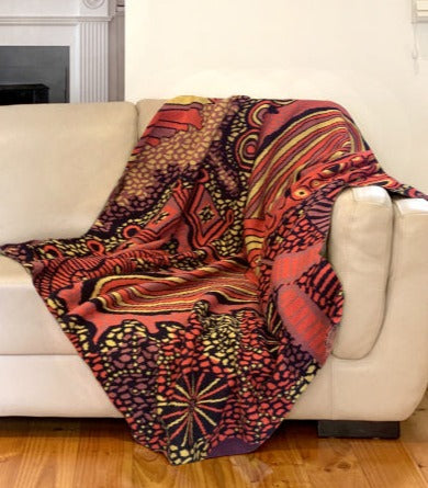 Cotton Throw featuring Kalipinya by Damien and Yilpi Marks