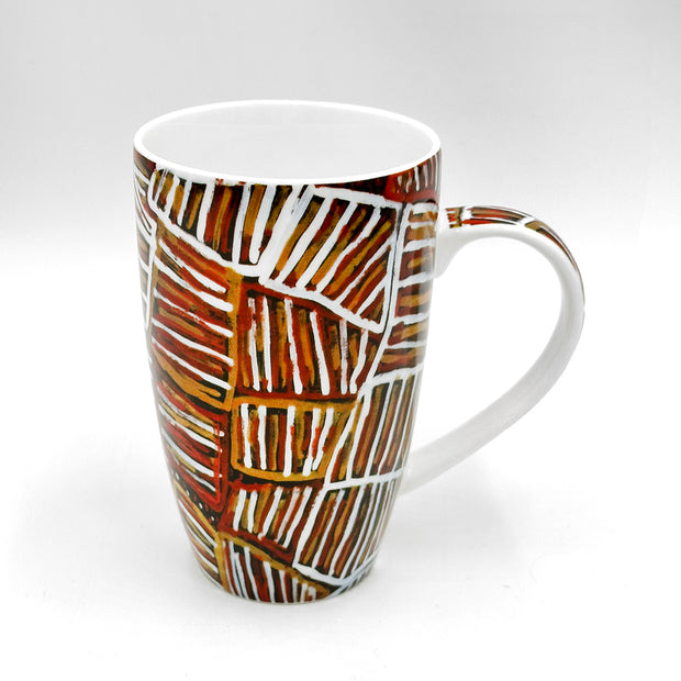 Bone China Mug featuring the Rainbow Serpent by Jane Tipuamantumirri