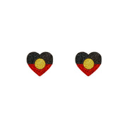 Heart Stud Indigenous Pride Earrings