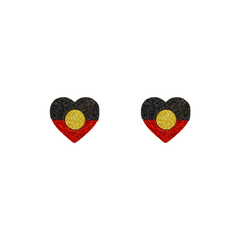 Heart Stud Indigenous Pride Earrings
