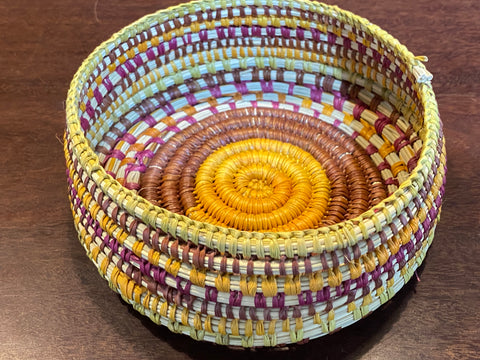 Naturally Dyed Pandanus Basket by Julie Blawgur