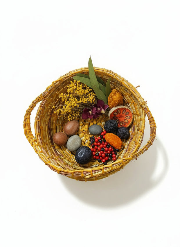Pandanus Basket by Megan Munyarryun (with Handles)