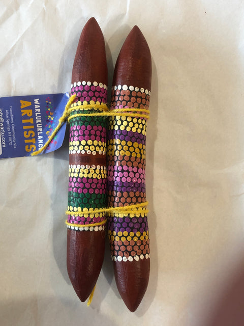 Brown Clap Sticks from Warlukurlangu