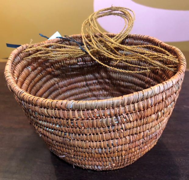 Naturally Dyed Pandanus Basket by Margaret Djarrbalabal