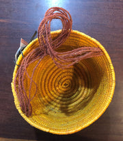 Naturally Dyed Pandanus Basket by Margaret Djarrbalabal