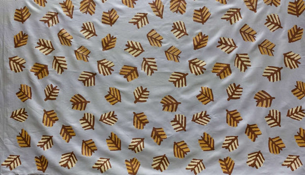 Honey Grevillea Fabric 3m – Orange and Light Yellow on Birch (Linen)