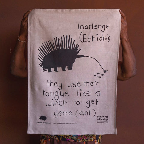 Inarlenge (echidna) Tea Towel by Tangentyere Artists