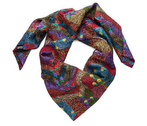 Linen Scarf featuring Bush Tomato Dreaming by Charlene Marshall