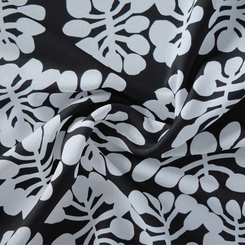 Watiya Tjuta Fabric 3m – White on Black (Tencel Linen)