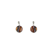 Otto Dandle Drop Star Circle Orange Earrings Mo Resin