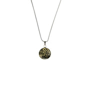 Elsie Gold and Black XS Circle Pendant on a Chain Necklace
