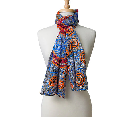 Nigel Marshall Silk Scarf from Alperstein Designs and Warlukurlangu Artists
