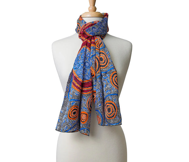 Nigel Marshall Silk Scarf from Alperstein Designs and Warlukurlangu Artists
