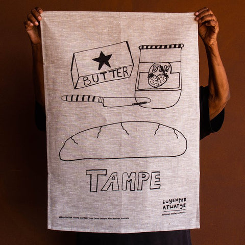 Tampe - Damper Tea Towel by Tangentyere Artists