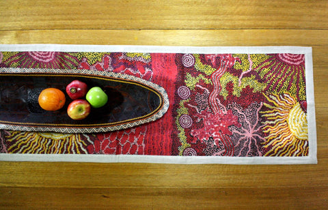 Damien & Yilpi Marks Family and Country Linen Table Runner