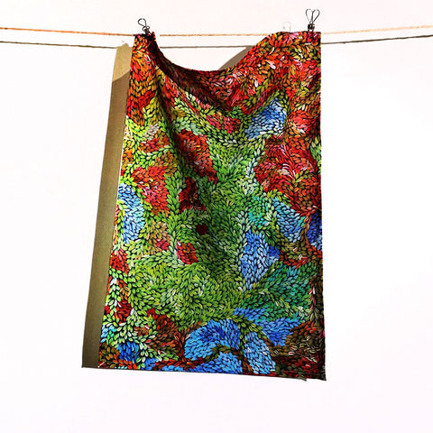 Patricia napurrula Multa Tea Towel Bush Fire Dreaming