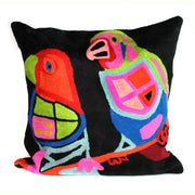 Better World Arts Wool Cushion Cover 16in 40cm Featuring Finches From Yuendumu By Karen Barnes