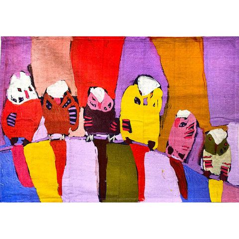 Karen Barnes Parrots in Yuendumu Tea Towel by Better World Arts