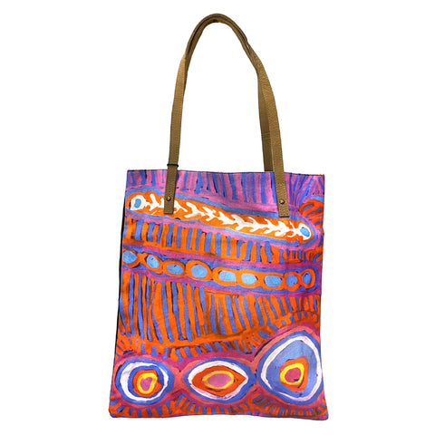 Better World Arts Shoulder Tote Featuring Two Dogs Dreaming By Murdie Nampijinpa Morris