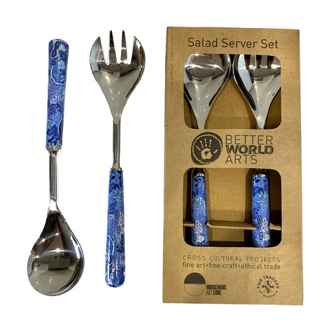 Better World Arts Steel Salad Server Featuring Pikilyi By Theo Hudson