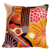 Better World Arts 20in 51cm Wool Cushion Cover Featuring Travelling Through Country By Damien And Yilpi Marks