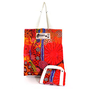 Better World Arts Digital Foldable Cotton Bag 34.5 X 41cm Featuring Family And Country By Damien And Yilpi Marks