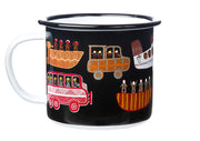 Enamel Mug featuring Off to the Footy by Debbie Coombes