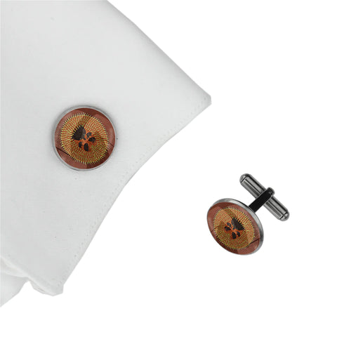 Kathleen Echidna Circle Elegant Cufflinks - M109