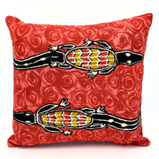 Better World Arts Wool Cushion Cover 16in 40cm Featuring Crocodile By Edward Yunupingu