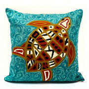 Better World Arts Wool Cushion Cover 16in 40cm Featuring Sea Turtle By Helen Puruntatameri