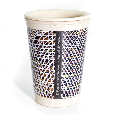 Better World Arts Bamboo Lidded Travel Mug Featuring Jilamara Design