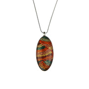 Selina Orange Oval Pendant On A Chain Necklace - Sd029