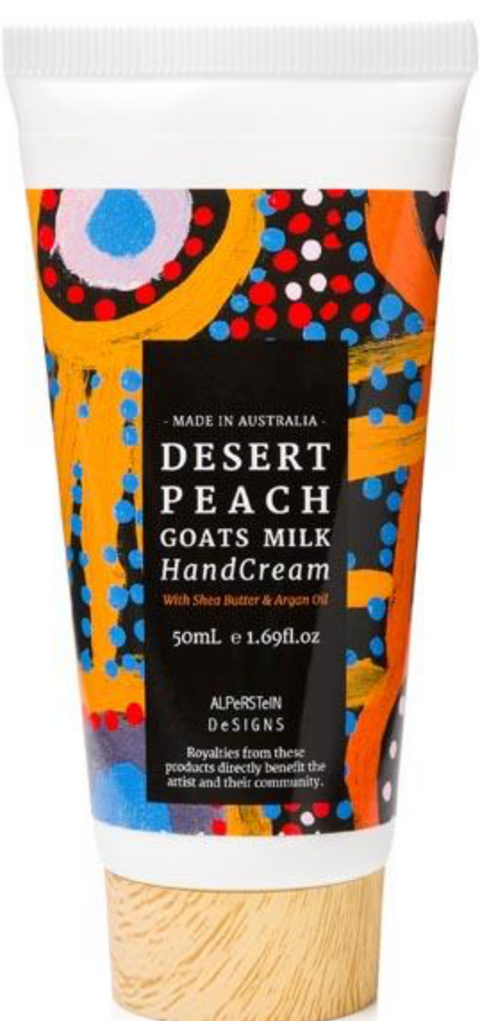 Alperstein Designs Desert Peach And Goats Milk Hand Cream Featuring Art By Watson Jangala Robertson