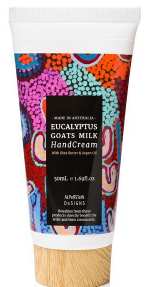 Alperstein Designs Eucalyptus Goats Milk Hand Cream Featuring Art By Ada Nangala Dixon