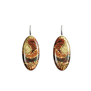 Dandle Drop Tess Statement Xxl Orange Oval Earrings - Sd177