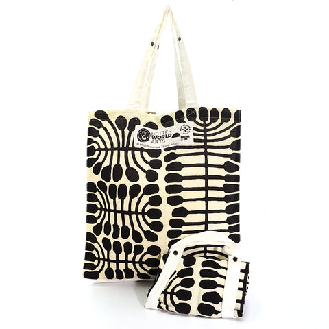 Better World Arts Digital Foldable Cotton Bag 34.5 X 41cm Featuring Art By Mitjili Napurrula