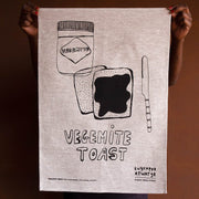 Vegemite Toast Tea Towel By Tangentyere Artists