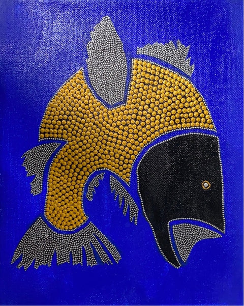 Fish Painting Blue Geraldine Hampton