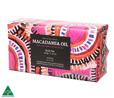 Macadamia Oil Body Bar Soap Featuring Art By Murdie Nampijinpa Morris