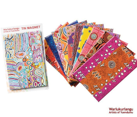 Tin Magnets Featuring Art From Warlukurlangu Artists
